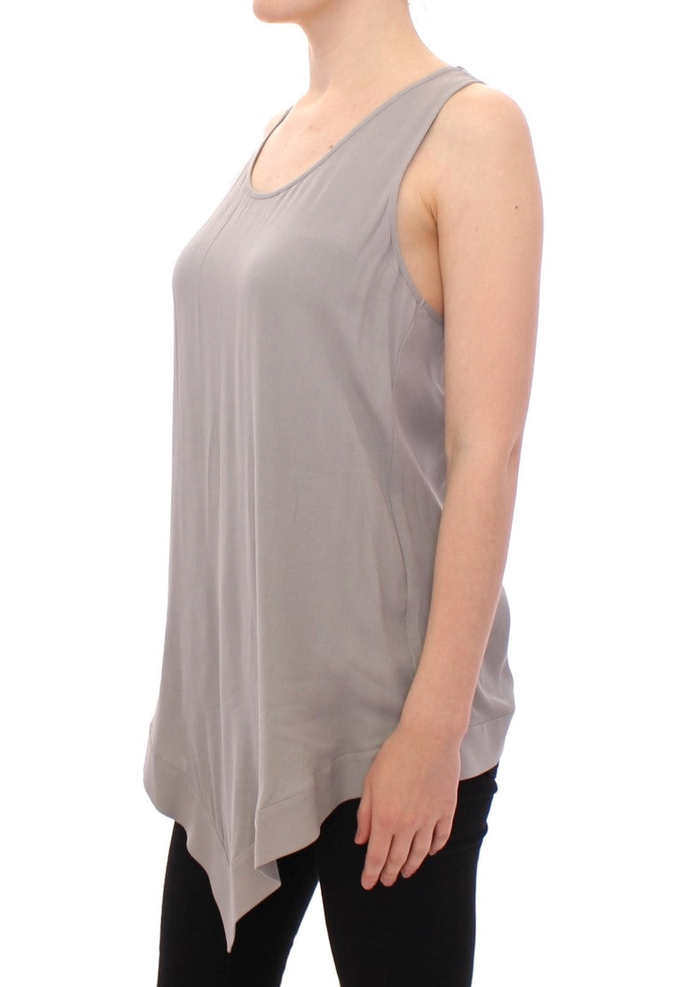 Comeforbreakfast Gray Viscose Tank Top Shirt Blouse Comeforbreakfast