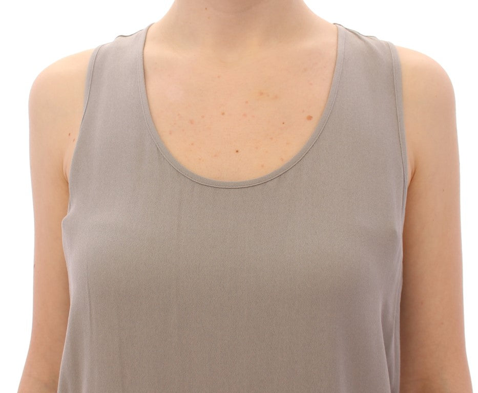 Comeforbreakfast Gray Viscose Tank Top Shirt Blouse Comeforbreakfast