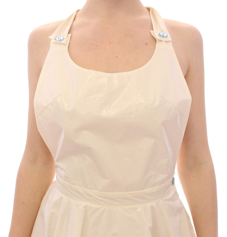 Licia Florio White Halterneck Knee Length Tea Dress Licia Florio