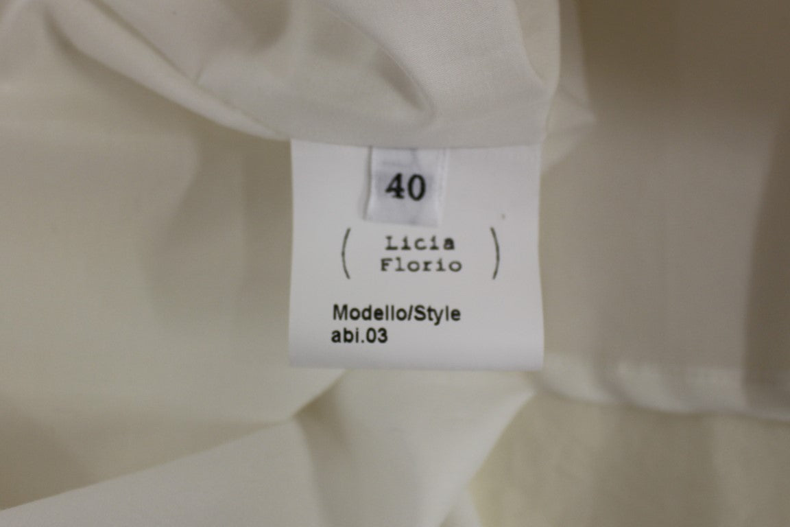 Licia Florio White Halterneck Knee Length Tea Dress Licia Florio