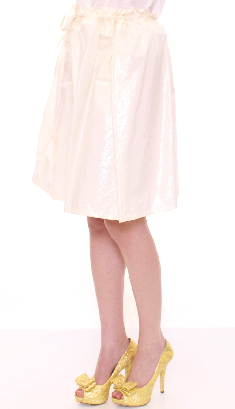 Licia Florio White Above-Knee Stretch Waist Strap Skirt Licia Florio