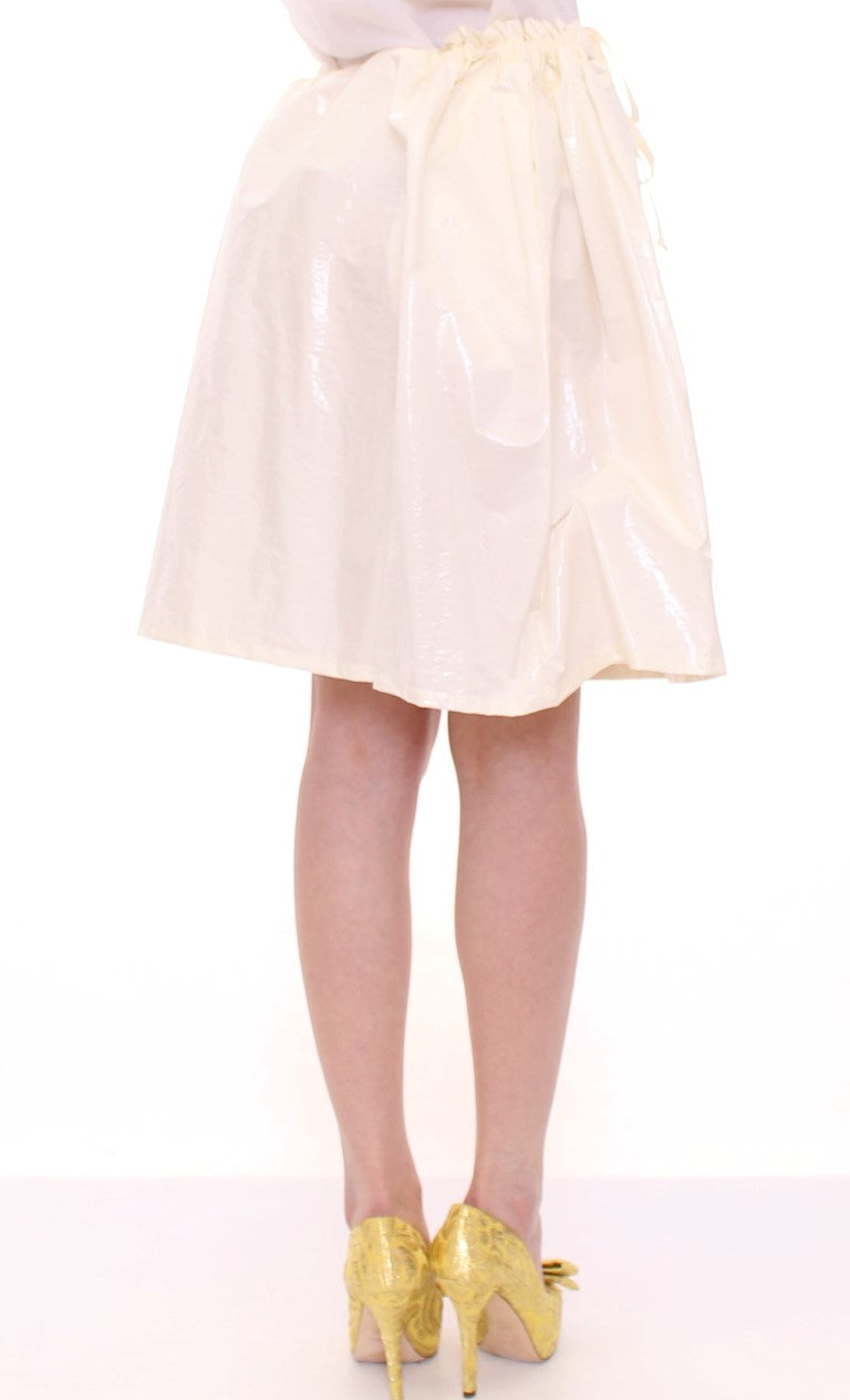 Licia Florio White Above-Knee Stretch Waist Strap Skirt Licia Florio