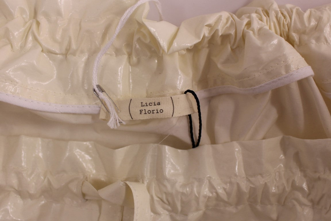 Licia Florio White Above-Knee Stretch Waist Strap Skirt Licia Florio