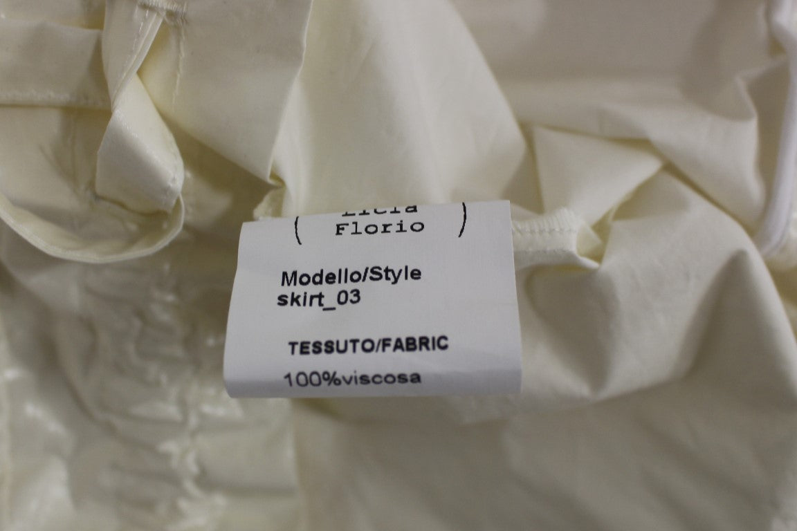 Licia Florio White Above-Knee Stretch Waist Strap Skirt Licia Florio