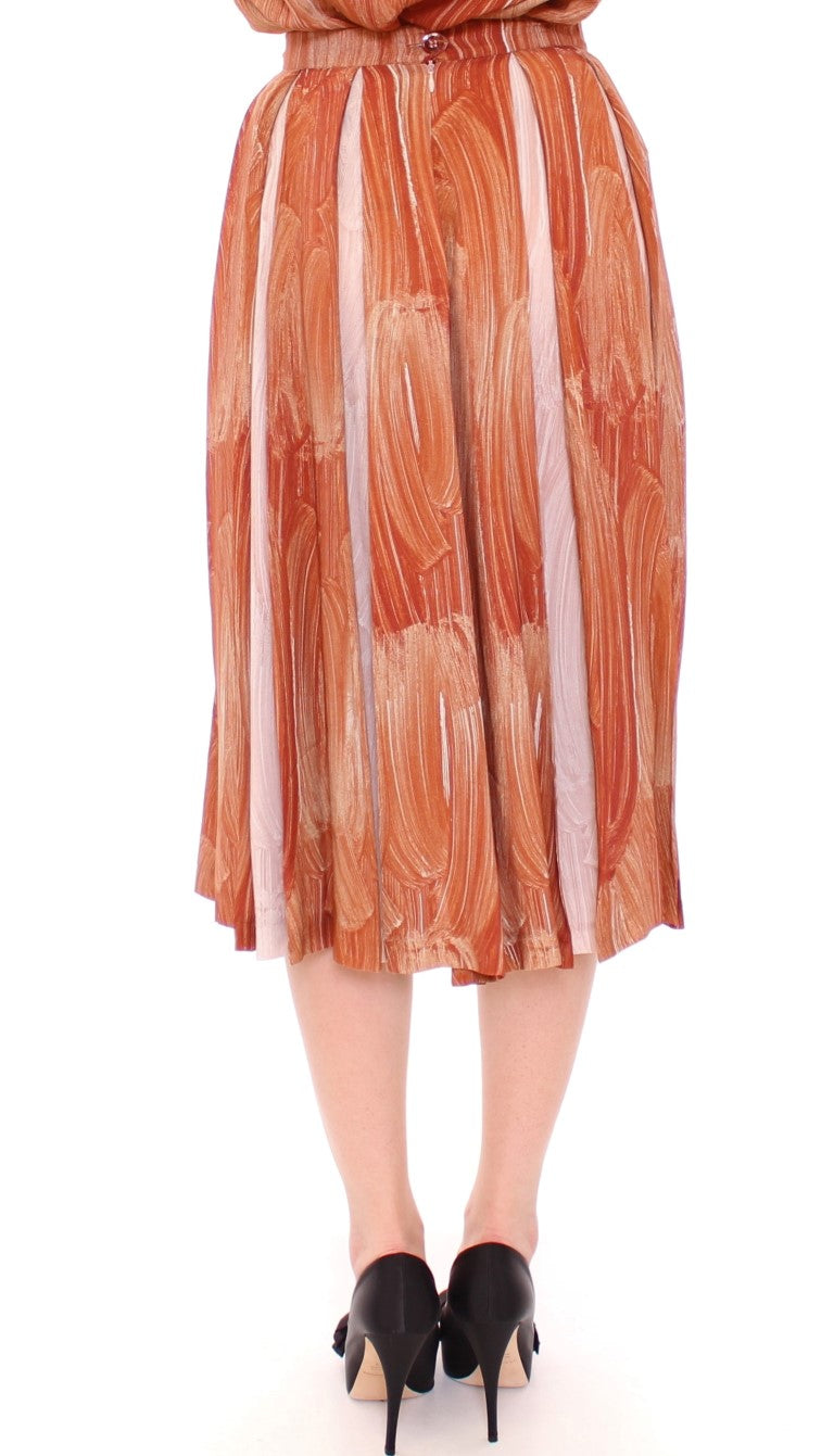 Licia Florio Brown Orange Below Knee Full Skirt Licia Florio