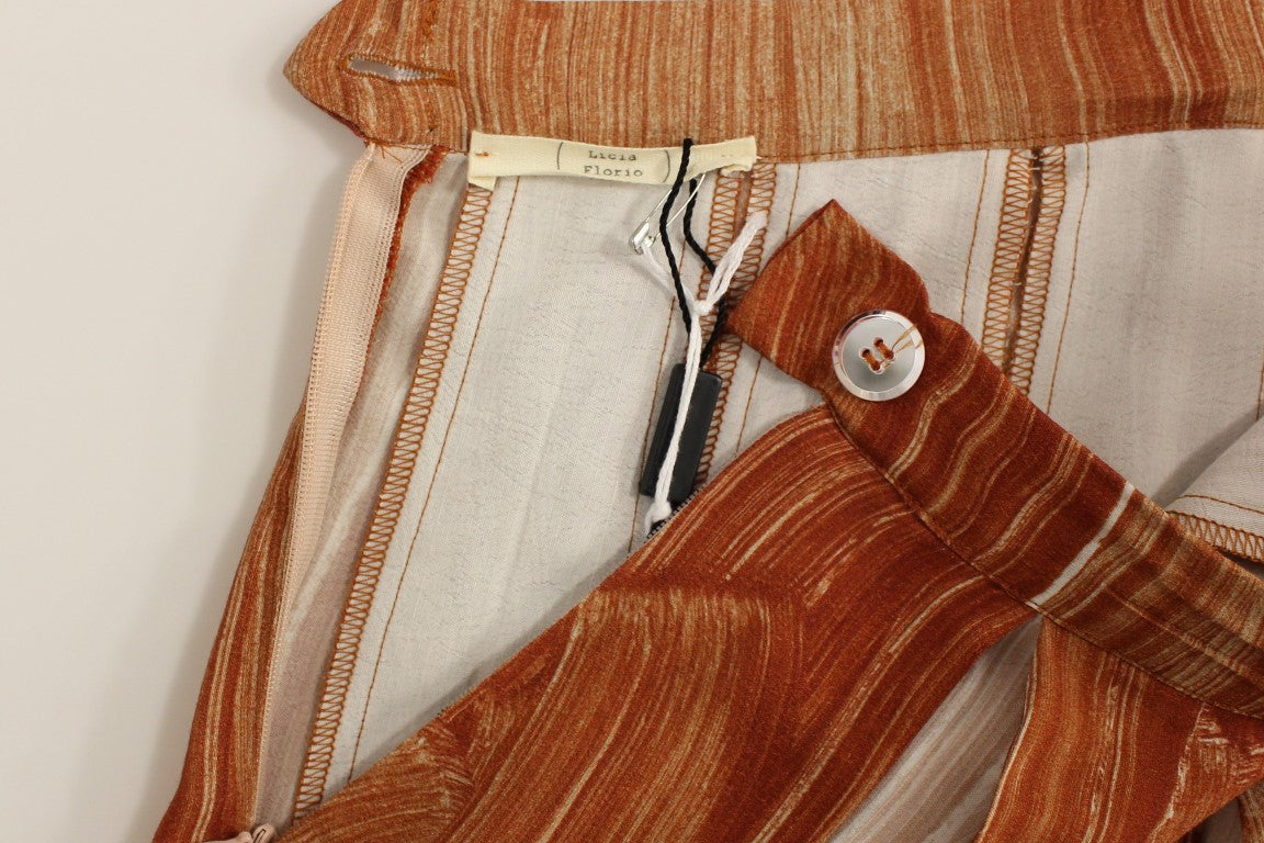 Licia Florio Brown Orange Below Knee Full Skirt Licia Florio