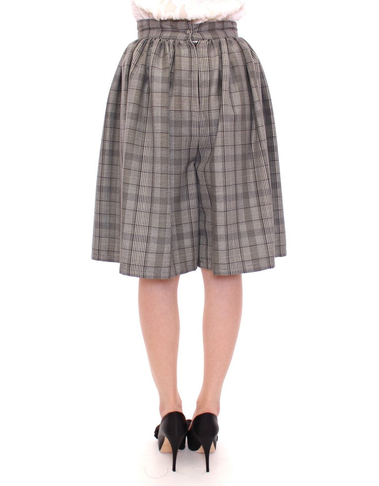 NOEMI ALEMÁN Gray Checkered Wool Shorts Skirt NOEMI ALEMÁN