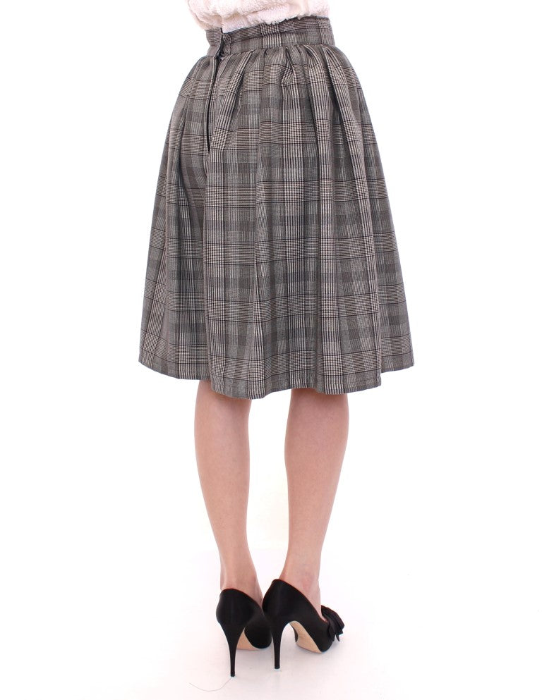 NOEMI ALEMÁN Gray Checkered Wool Shorts Skirt NOEMI ALEMÁN