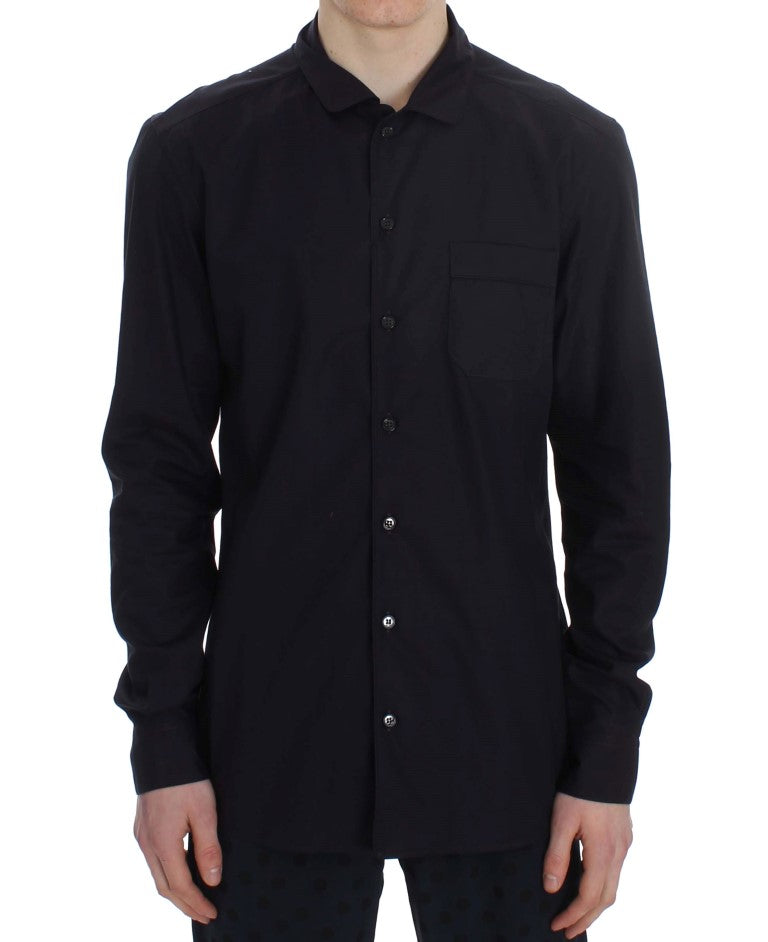 Dolce & Gabbana Purple Striped Cotton Pajama Lounge Shirt Dolce & Gabbana