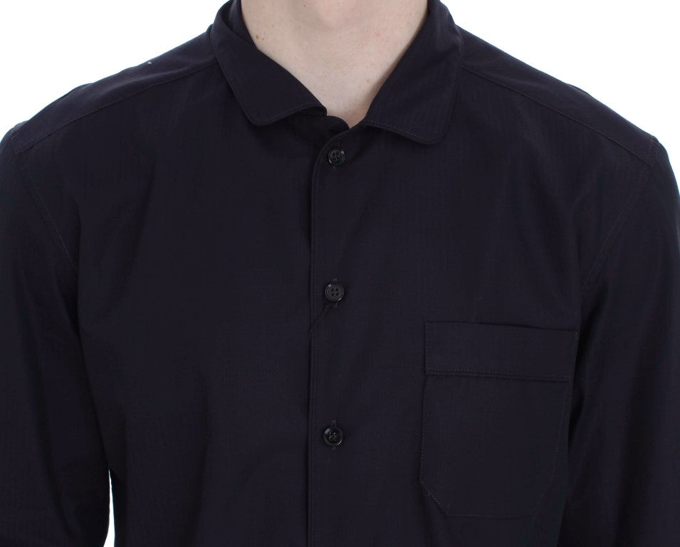 Dolce & Gabbana Purple Striped Cotton Pajama Lounge Shirt Dolce & Gabbana