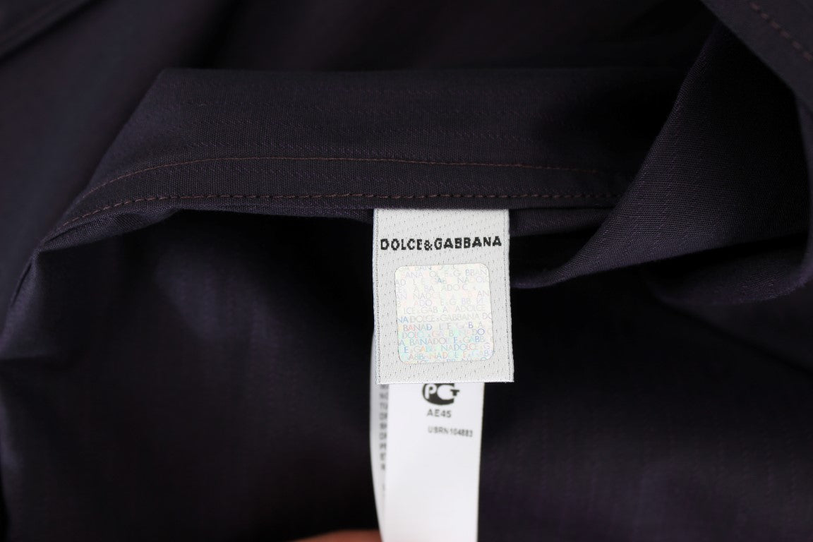 Dolce & Gabbana Purple Striped Cotton Pajama Lounge Shirt Dolce & Gabbana