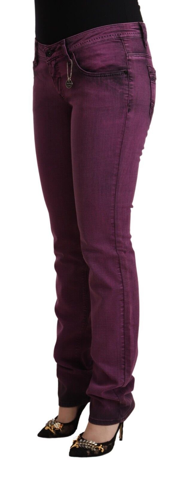 Costume National Purple Cotton Stretch Slim Fit Denim Jeans Costume National