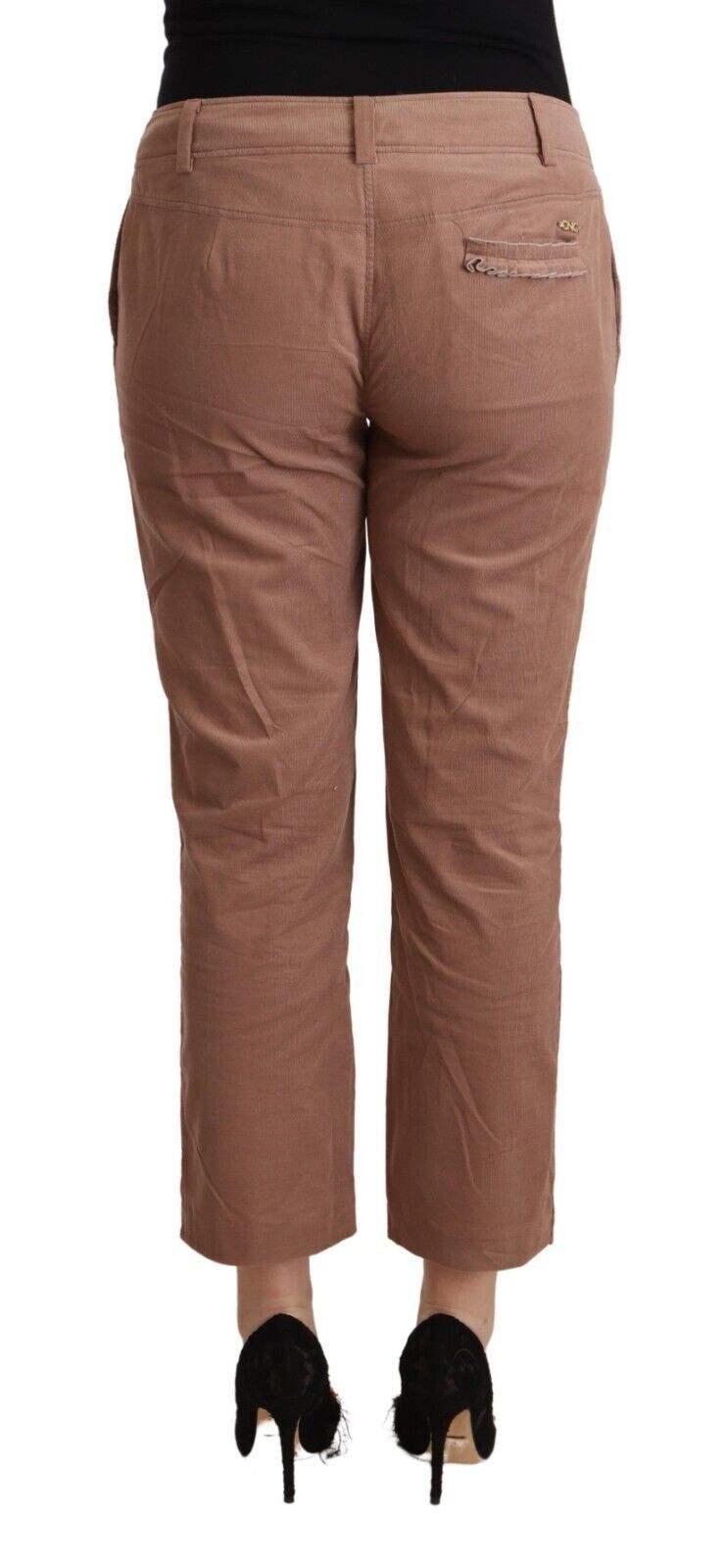 Costume National Brown Cotton Tapered Cropped Pants Costume National