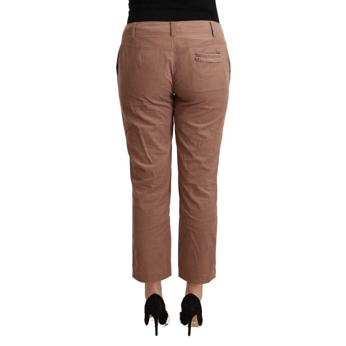 Costume National Brown Cotton Tapered Cropped Pants