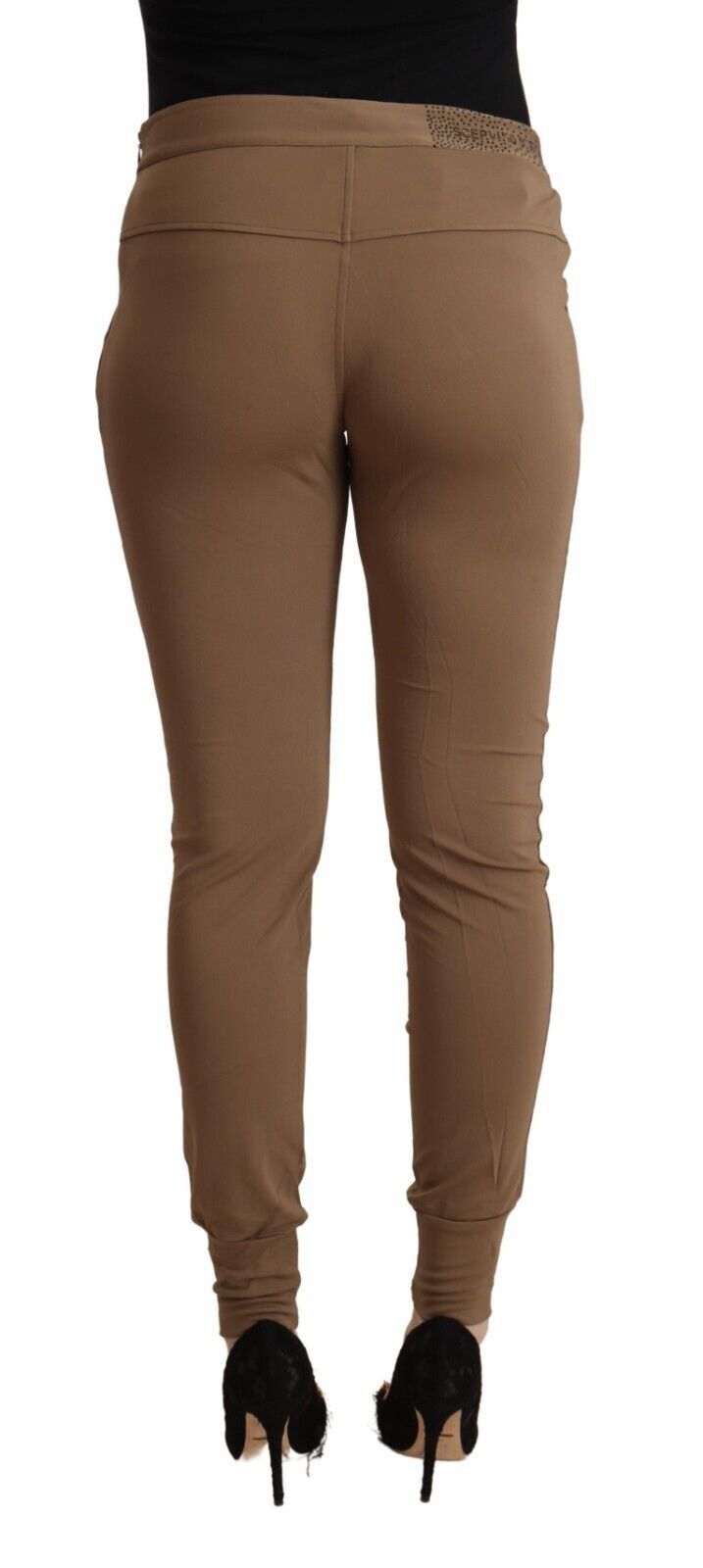 Scervino Street Brown Viscose Mid Waist Slim Tapered Pants Scervino Street