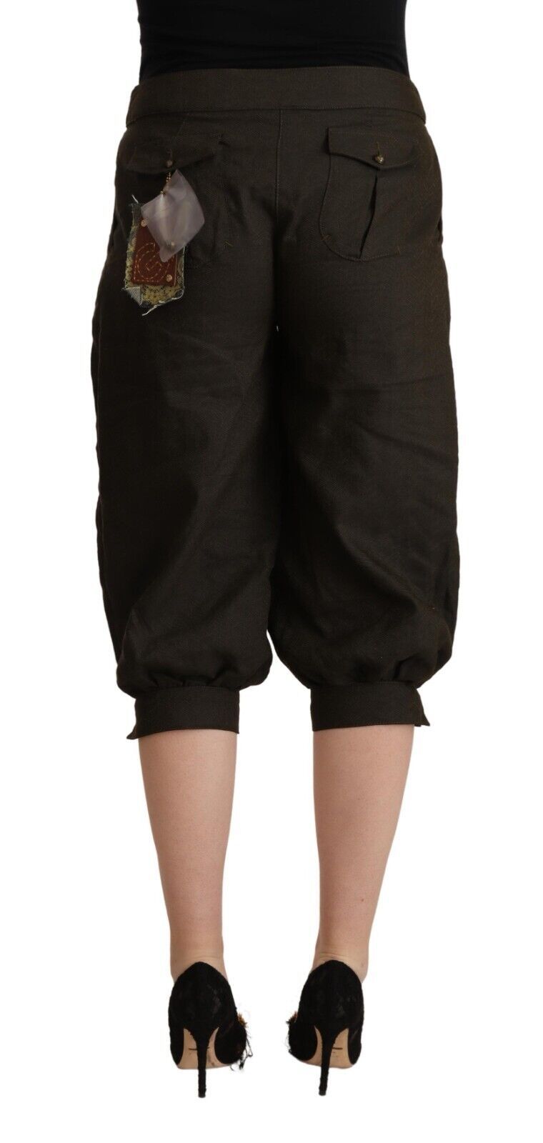 GF Ferre Brown Viscose Cropped Harem Pants GF Ferre