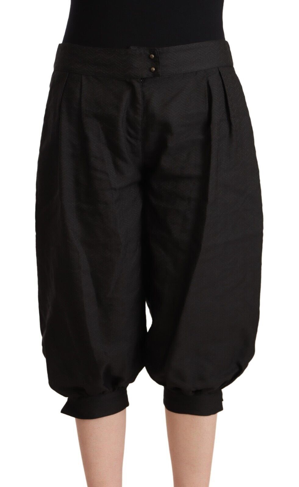 GF Ferre Black Viscose Cropped Harem Pants GF Ferre
