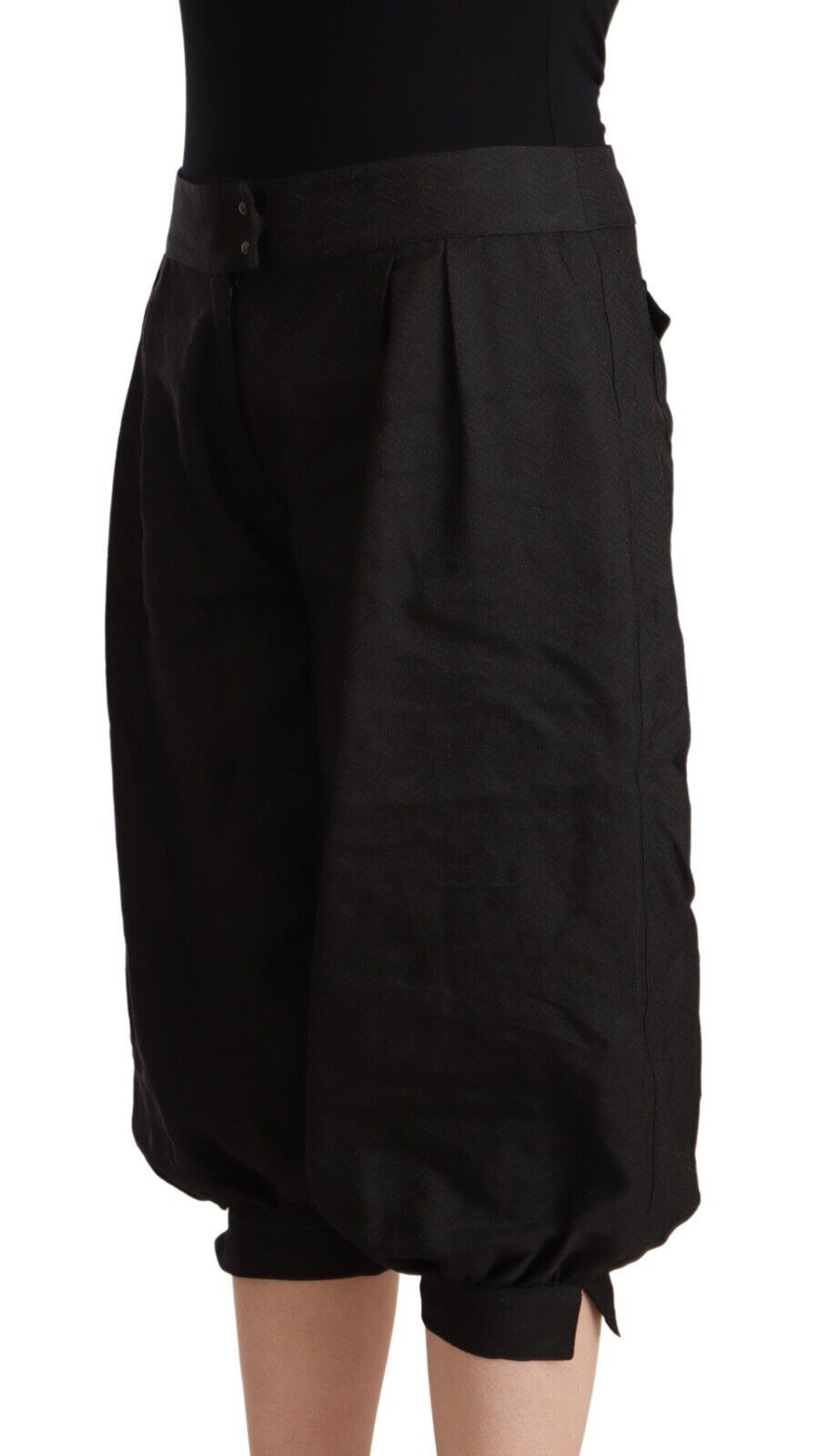 GF Ferre Black Viscose Cropped Harem Pants GF Ferre
