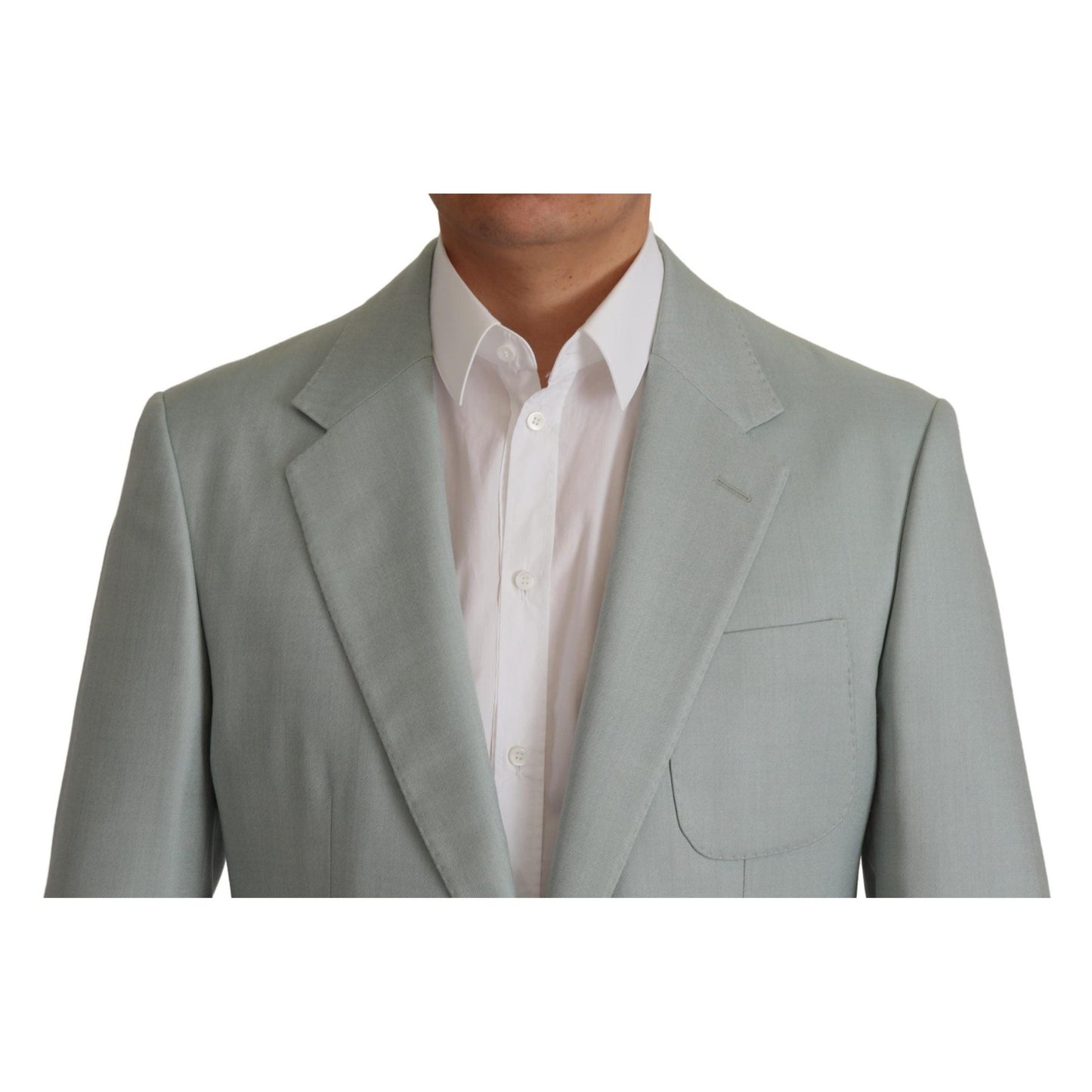 Dolce & Gabbana Light Green Cashmere Silk Blazer
