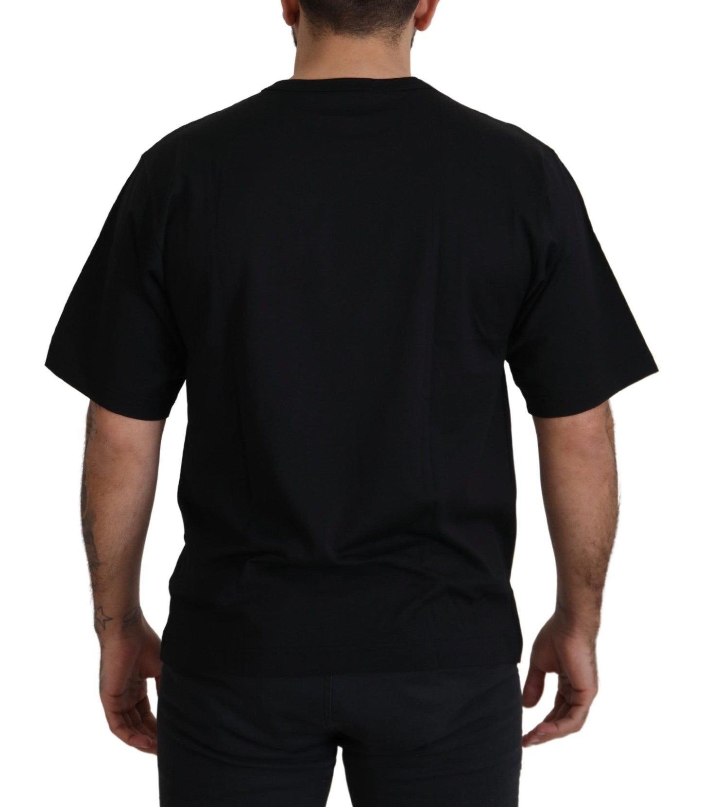 Dolce & Gabbana Black Gold STAR Crown DG Cotton Crewneck T-shirt Dolce & Gabbana