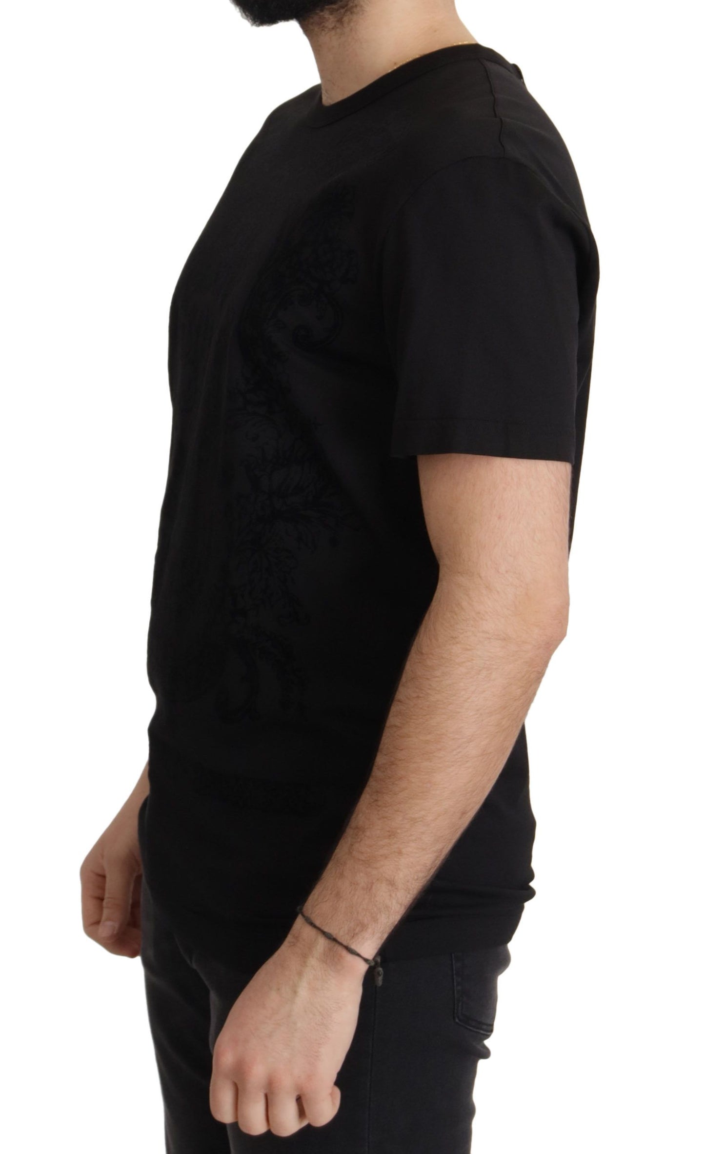 Dolce & Gabbana Black DG Baroque Cotton Crewneck T-shirt Dolce & Gabbana