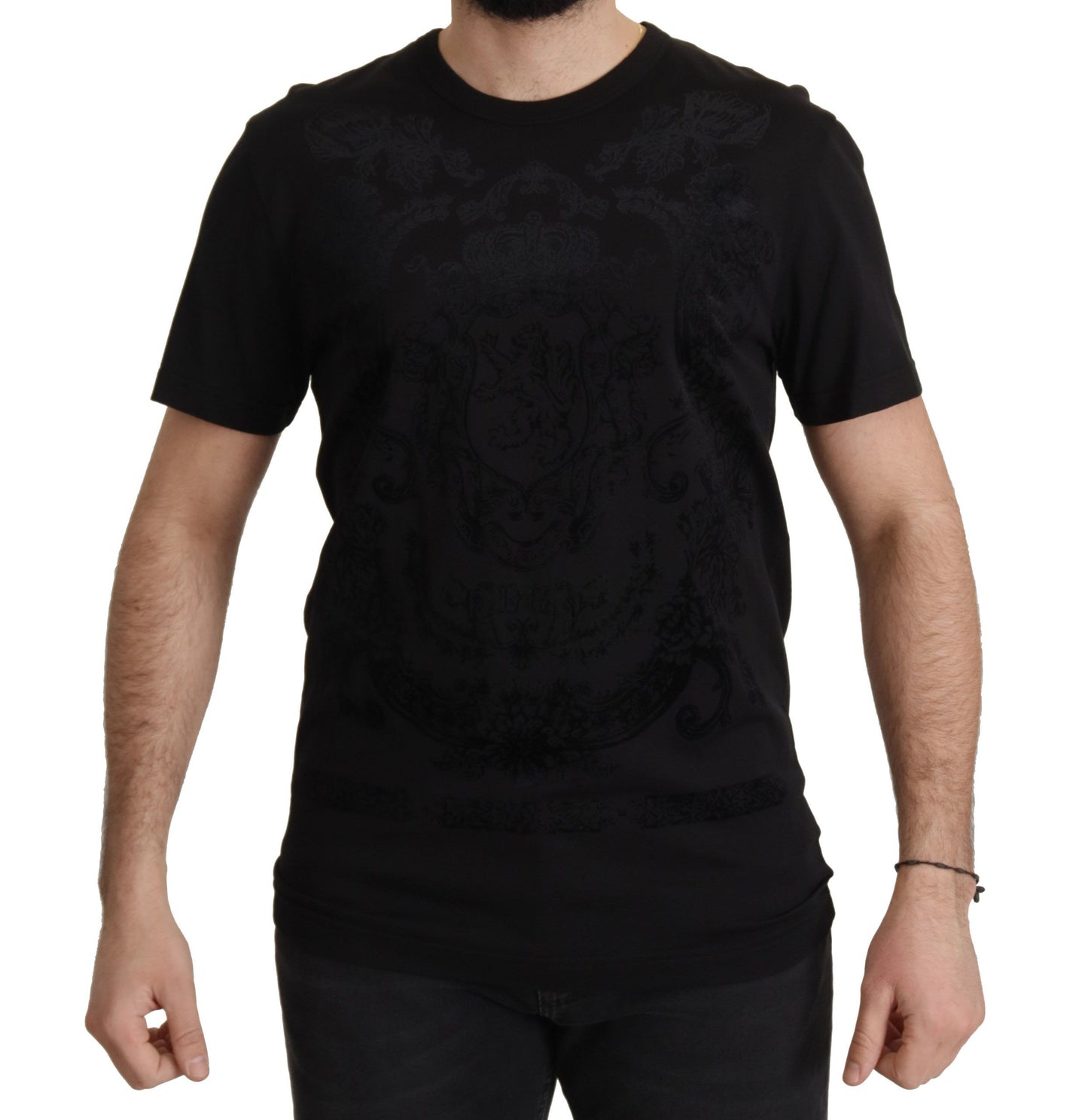 Dolce & Gabbana Black DG Baroque Cotton Crewneck T-shirt Dolce & Gabbana