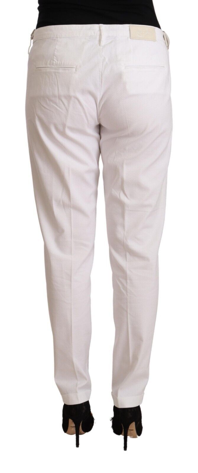 Jacob Cohen White Mid Waist Tapered Birgitte Pants Jacob Cohen