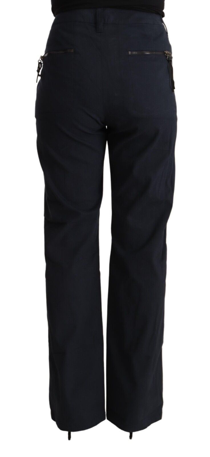 Exte Black High Waist Tapered Cotton Pants Exte