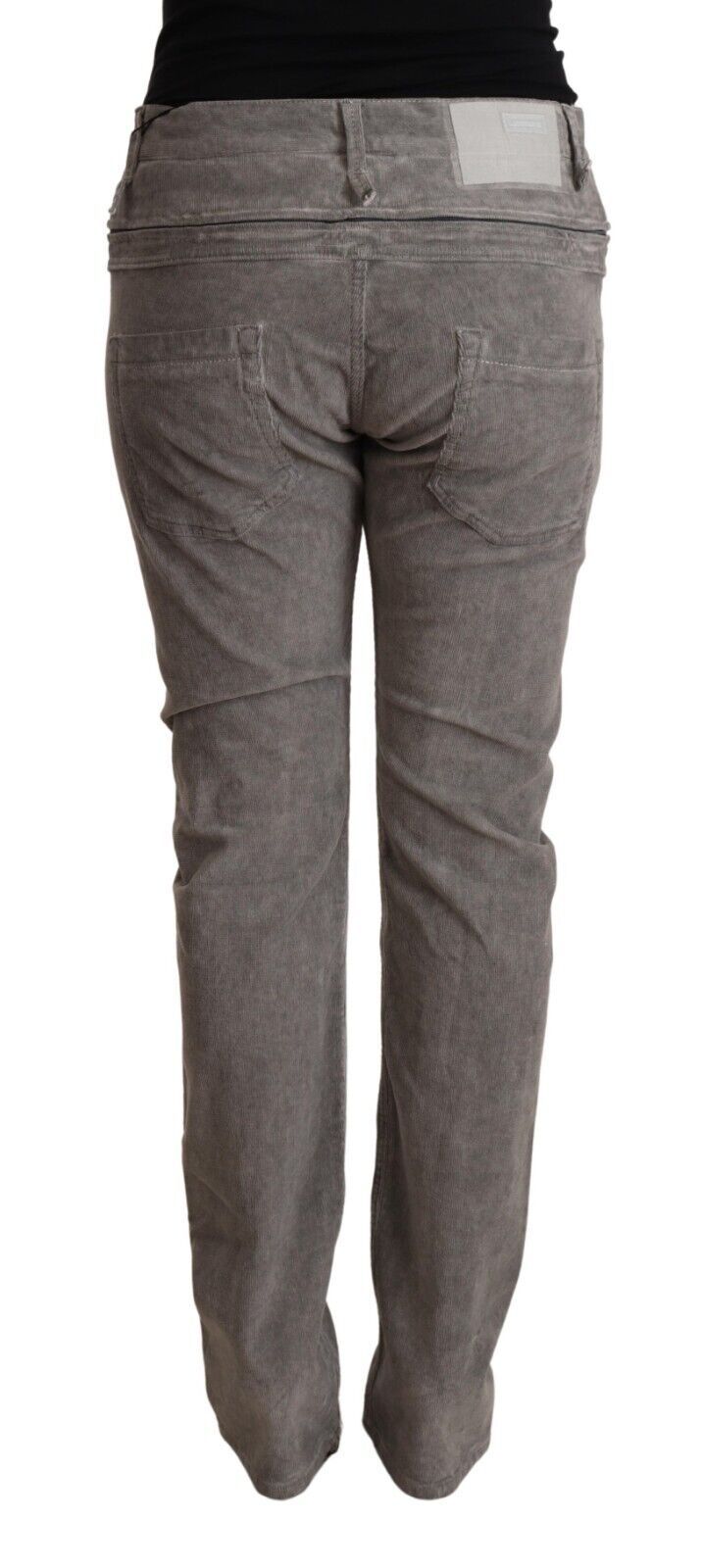 Acht Gray Cotton Straight Fit High Waist Pants Acht