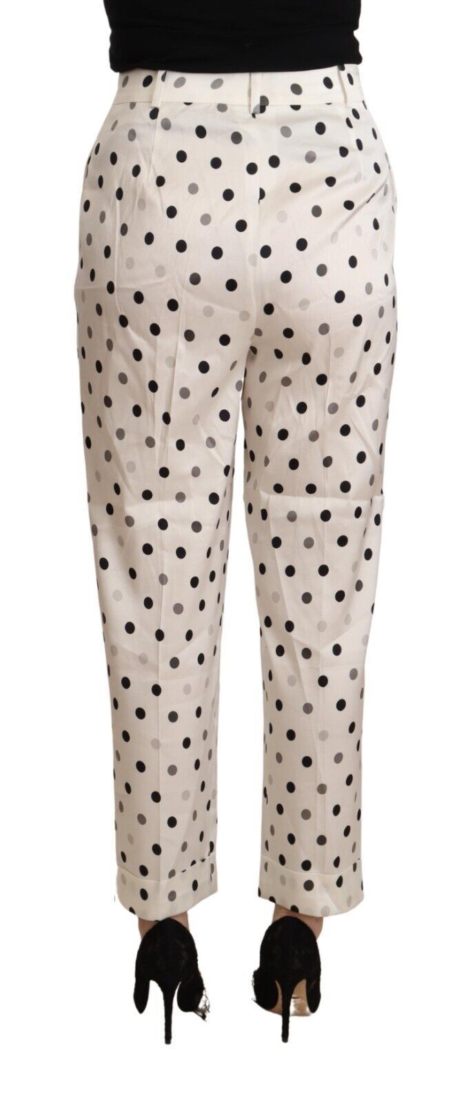 Ermanno Scervino White Polka Dotted High Waist Tapered Pants Ermanno Scervino