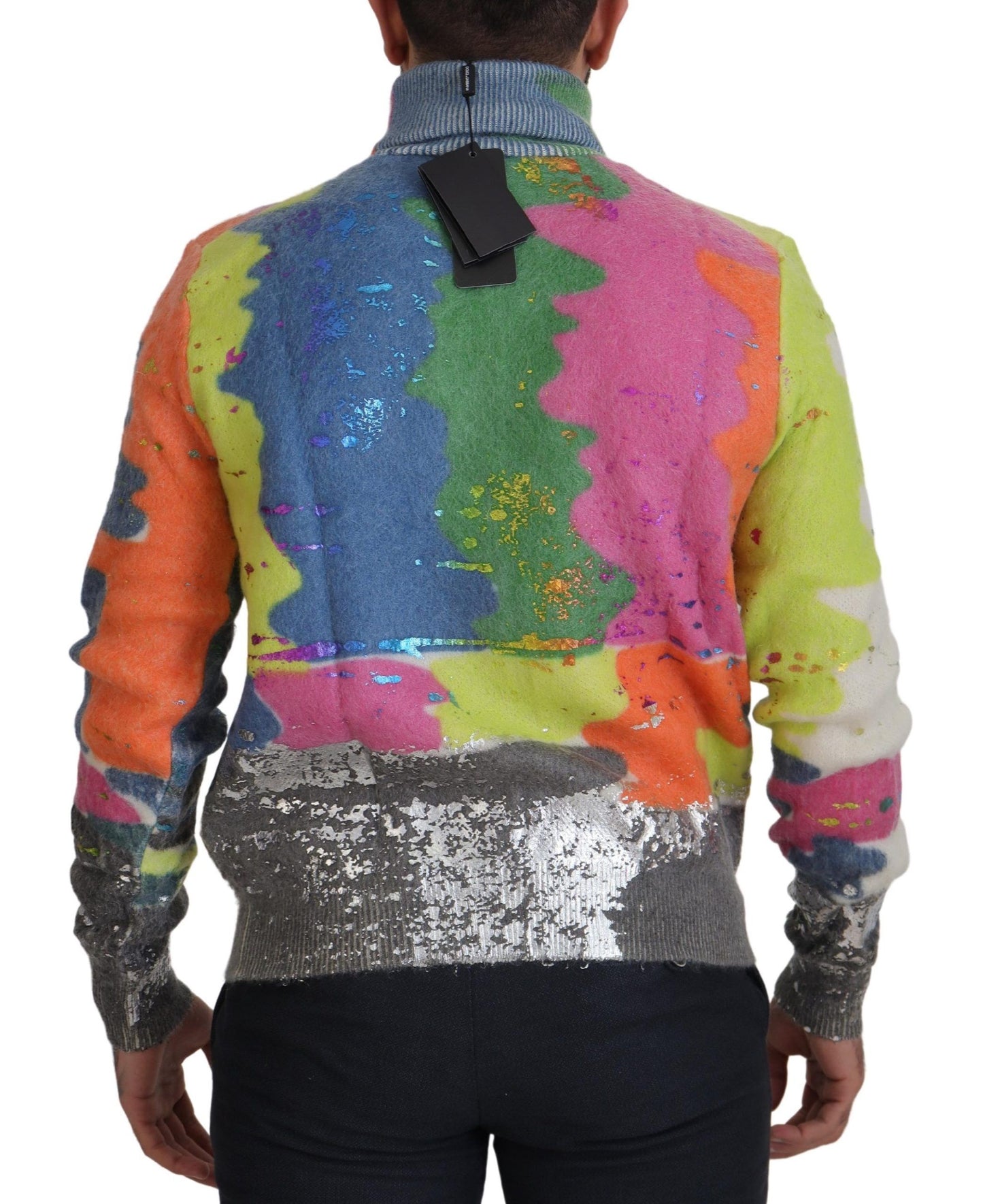Dolce & Gabbana Multicolor Turtleneck Pullover Mohair Sweater Dolce & Gabbana