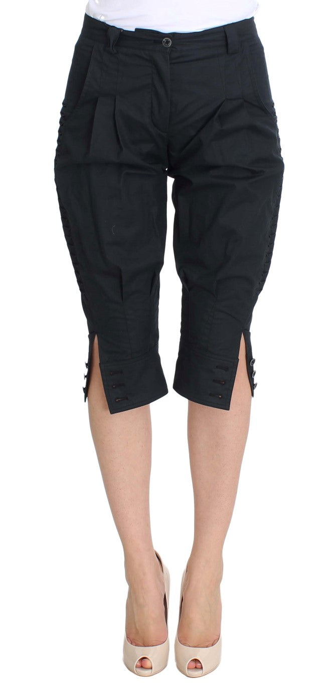 Ermanno Scervino Blue Cotton 3/4 Length Pants Ermanno Scervino
