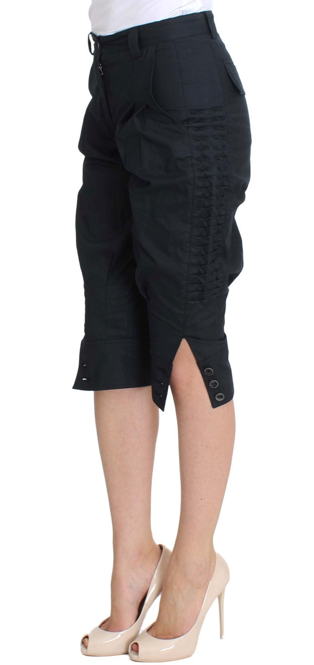 Ermanno Scervino Blue Cotton 3/4 Length Pants Ermanno Scervino