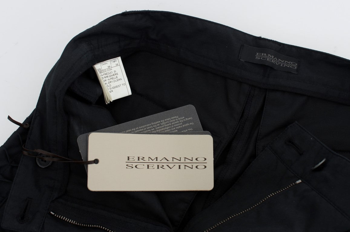 Ermanno Scervino Blue Cotton 3/4 Length Pants Ermanno Scervino