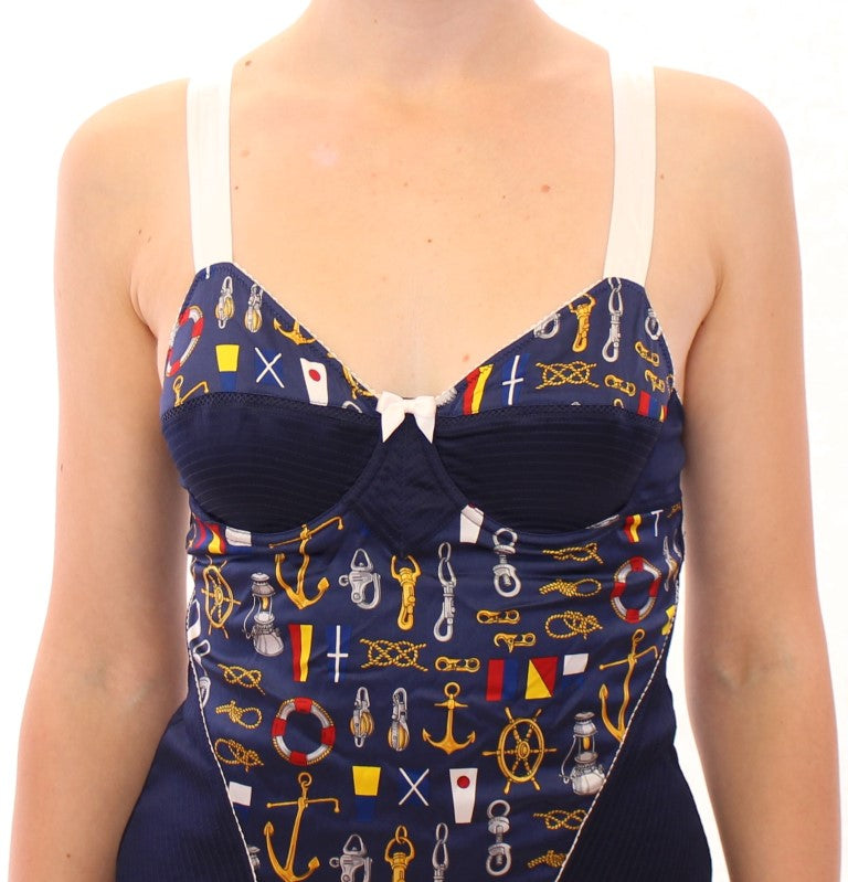 Dolce & Gabbana Blue Sailor Motive Tank Top Dolce & Gabbana
