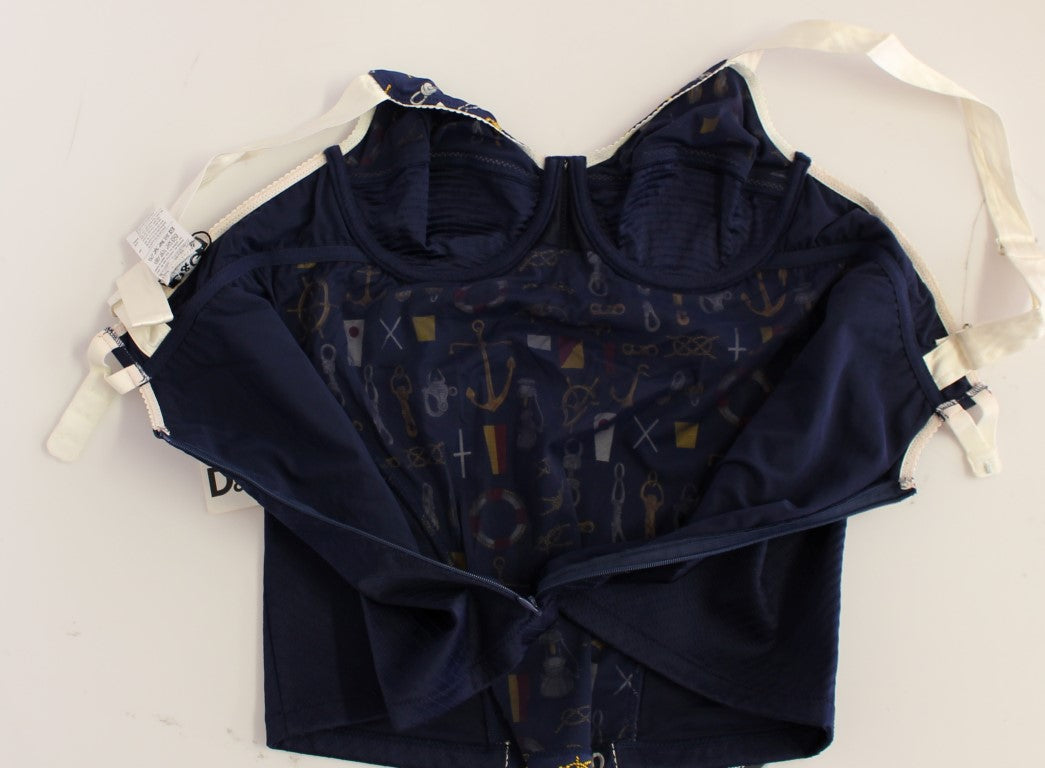 Dolce & Gabbana Blue Sailor Motive Tank Top Dolce & Gabbana