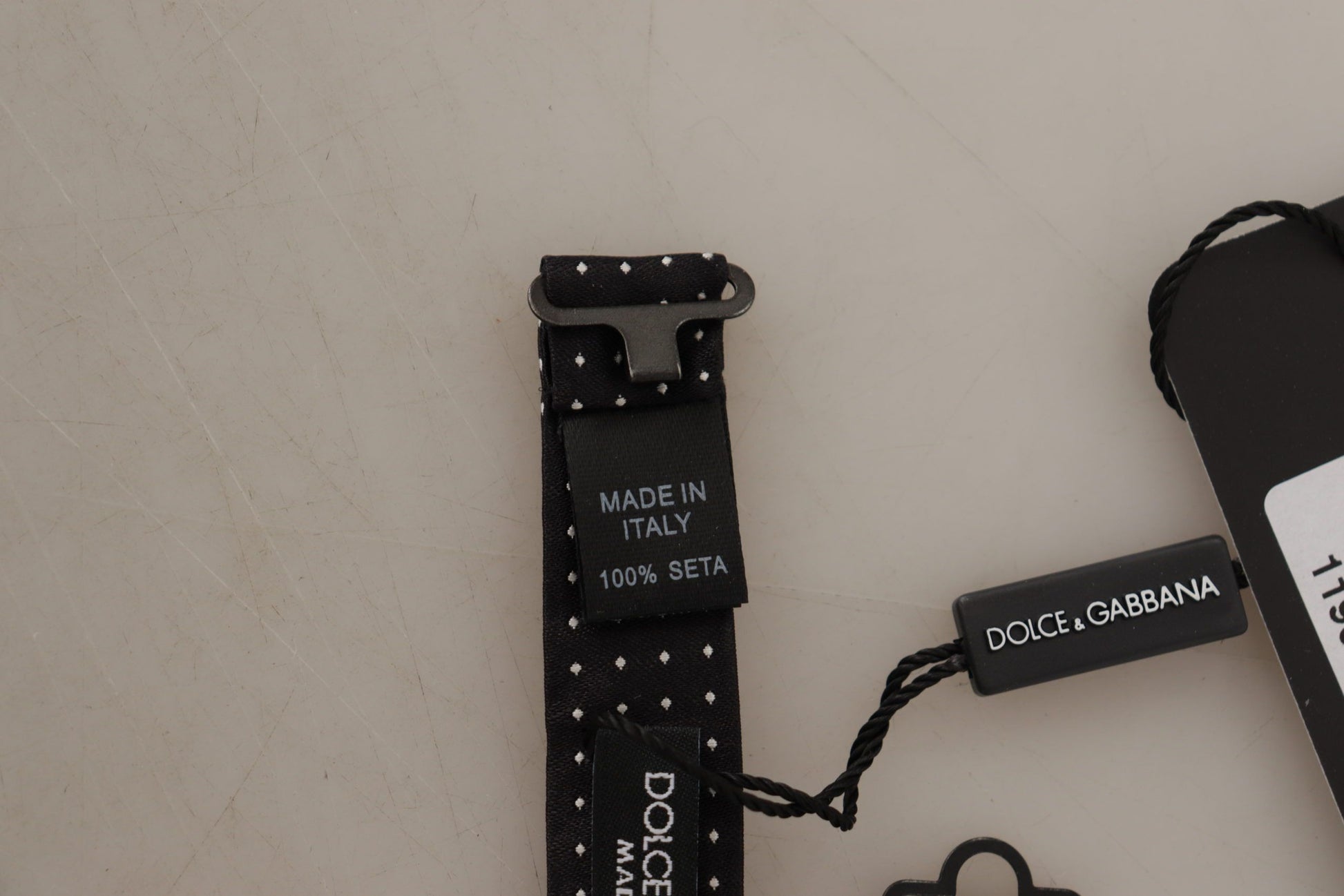 Dolce & Gabbana Black White Polka Dot Adjustable Neck Papillon Bow Tie Dolce & Gabbana