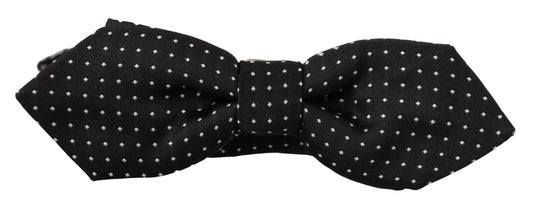 Dolce & Gabbana Black White Polka Dot Adjustable Neck Papillon Bow Tie Dolce & Gabbana