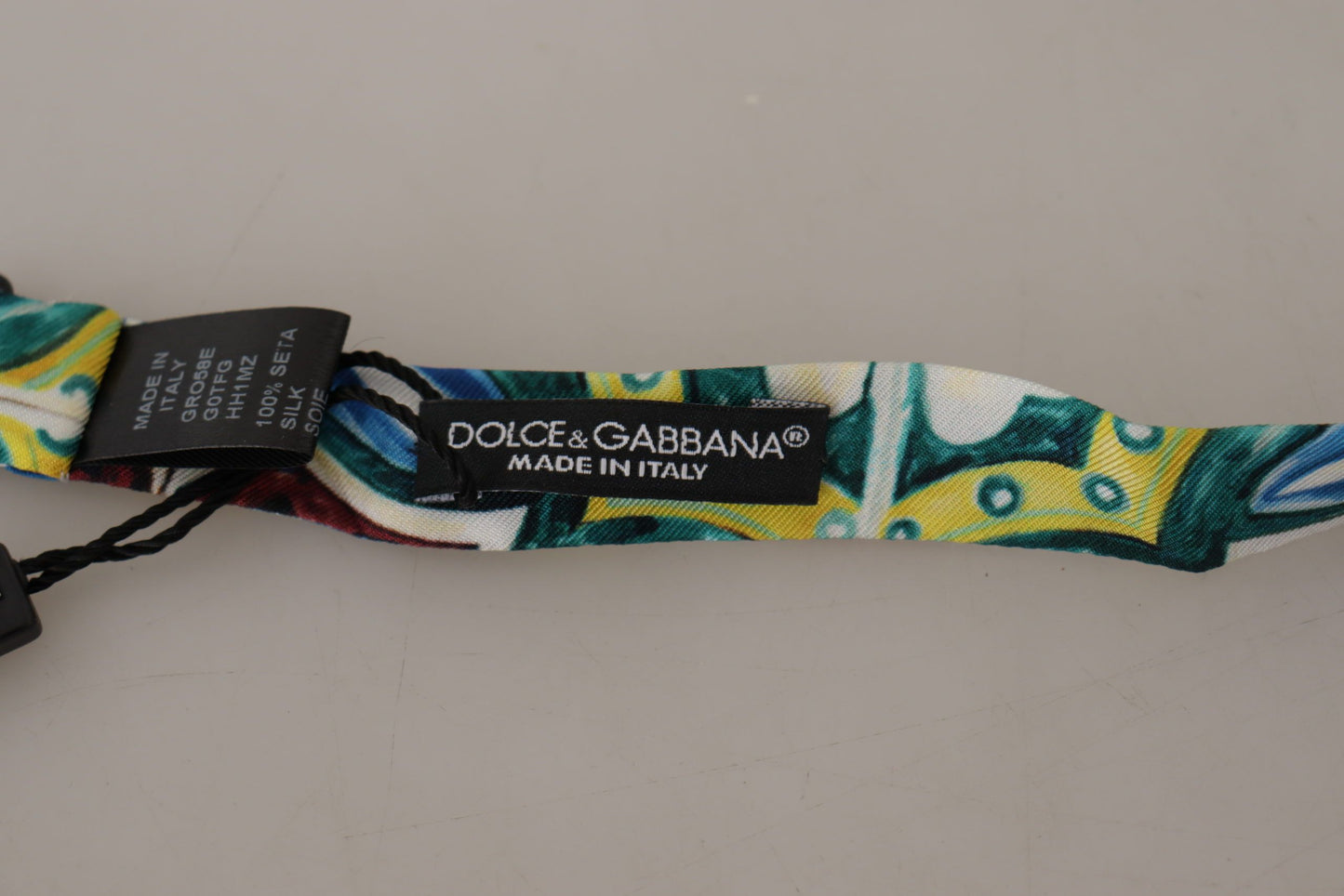Dolce & Gabbana Multicolor Majolica Print Adjustable Papillon Bow Tie Dolce & Gabbana