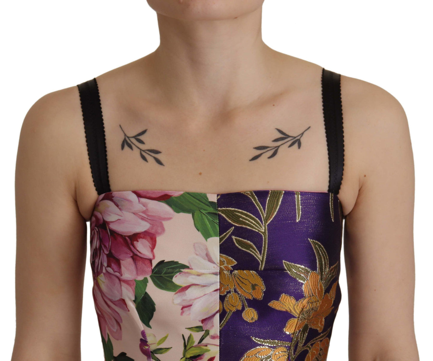 Dolce & Gabbana Dress Midi Patchwork Floral Jaquard Silk Dolce & Gabbana