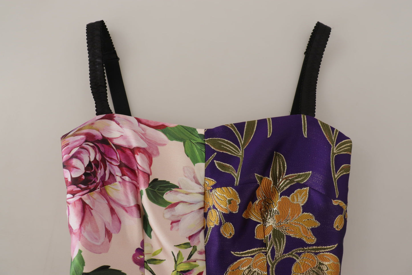 Dolce & Gabbana Dress Midi Patchwork Floral Jaquard Silk Dolce & Gabbana