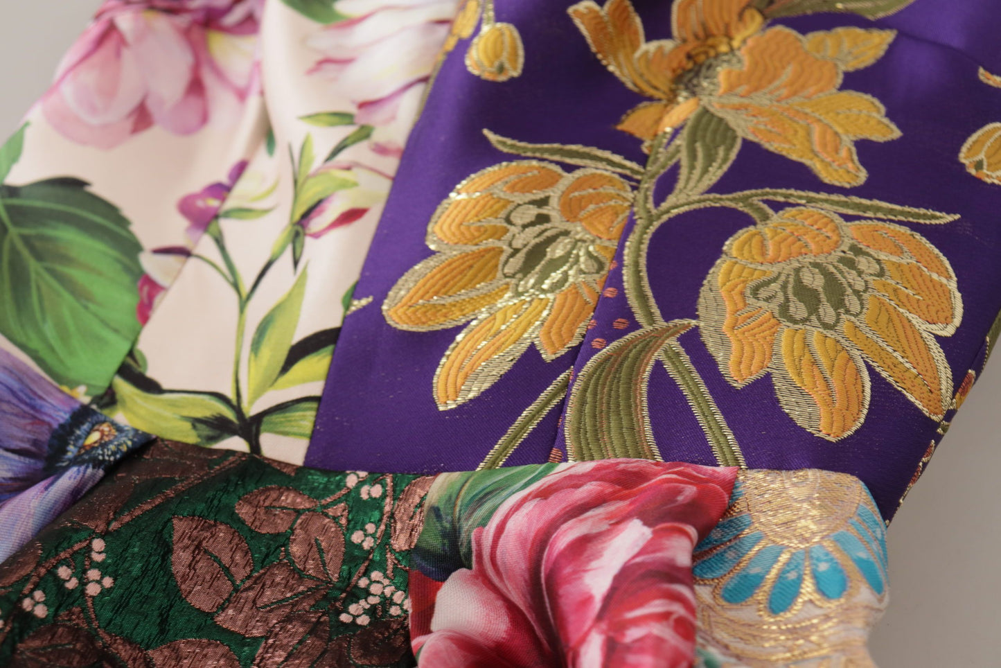 Dolce & Gabbana Dress Midi Patchwork Floral Jaquard Silk Dolce & Gabbana