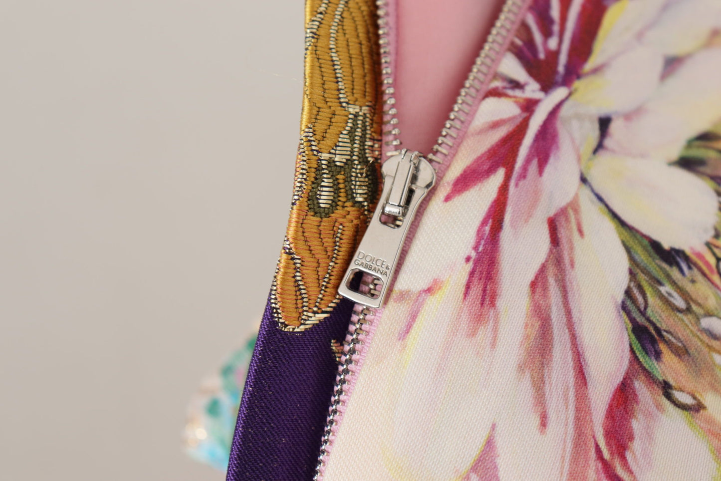 Dolce & Gabbana Dress Midi Patchwork Floral Jaquard Silk Dolce & Gabbana