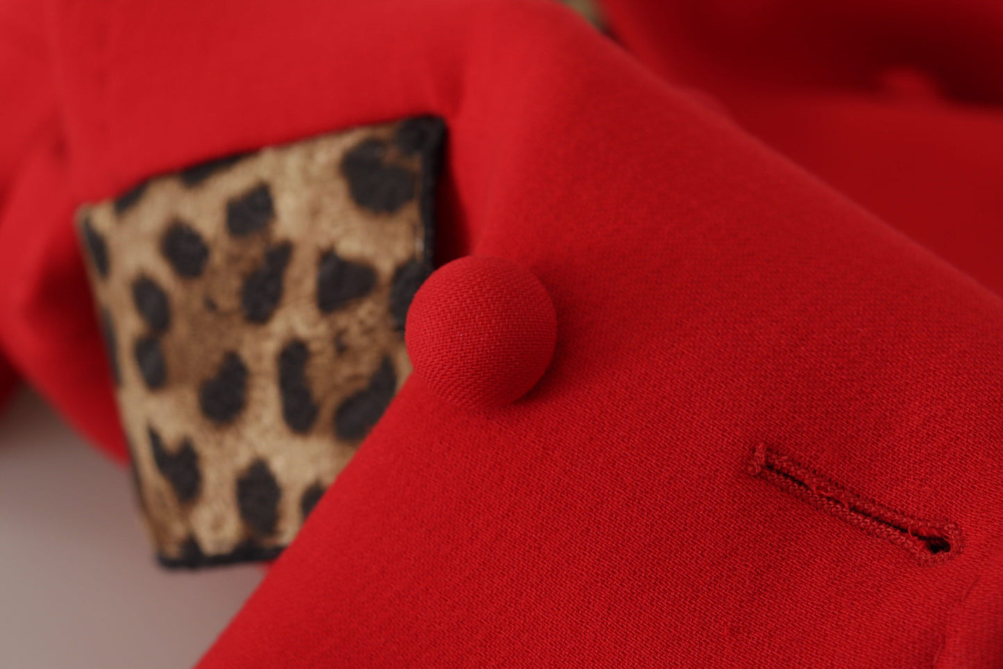 Dolce & Gabbana Red Leopard Wool Trenchcoat Jacket Dolce & Gabbana