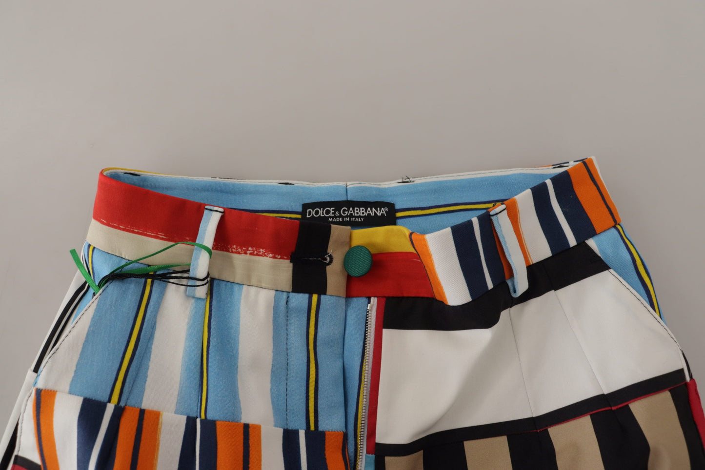 Dolce & Gabbana Multicolor Striped High Waist Cotton Pants Dolce & Gabbana