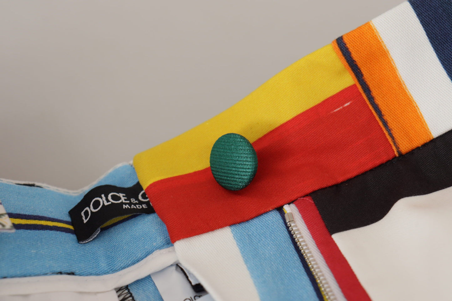 Dolce & Gabbana Multicolor Striped High Waist Cotton Pants Dolce & Gabbana