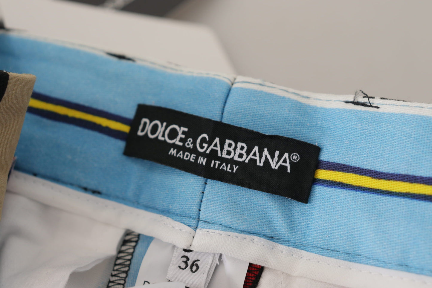 Dolce & Gabbana Multicolor Striped High Waist Cotton Pants Dolce & Gabbana