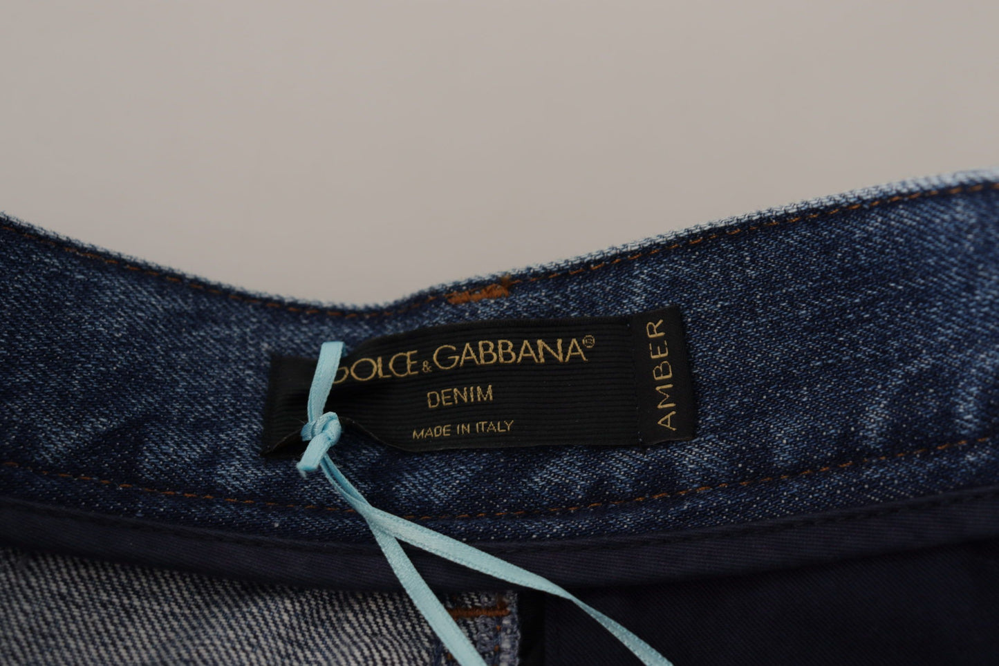 Dolce & Gabbana Blue Jeans Jacquard Majolica High Waist Pants Dolce & Gabbana