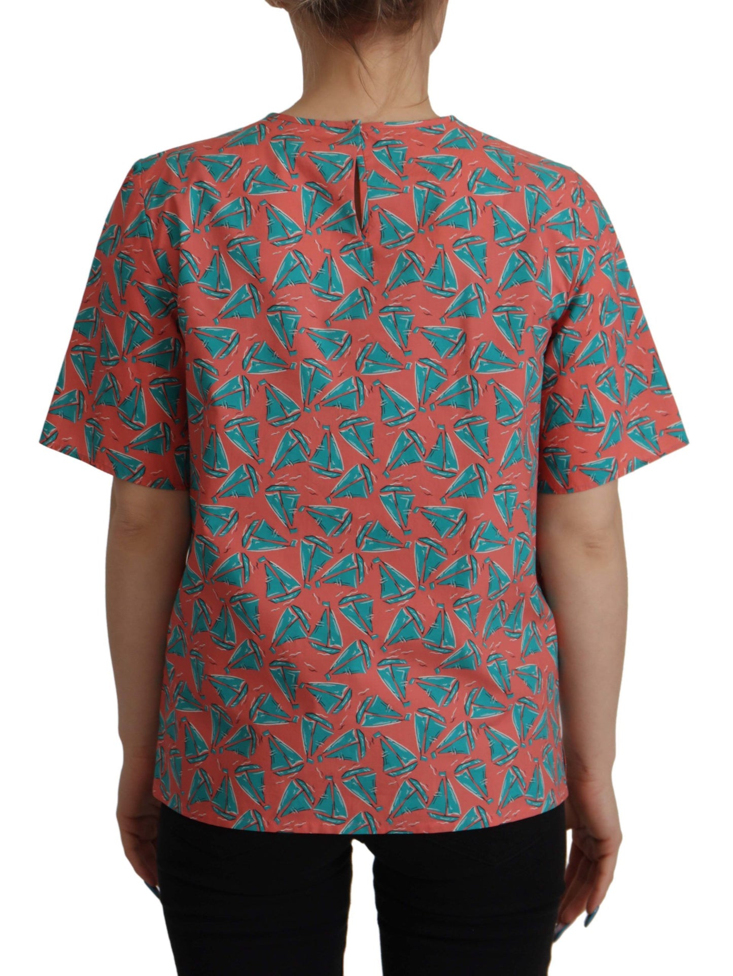 Dolce & Gabbana Pink Sail Boat Print Cotton T-shirt Dolce & Gabbana