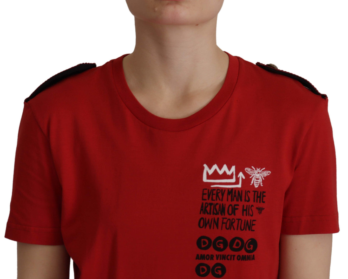 Dolce & Gabbana Red Amor Vincit Omnia Crewneck T-shirt Dolce & Gabbana